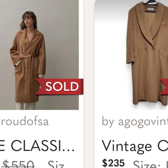 Classic Camel Neutral Long ankle Length Camel Overcoat CLEARANCE- - Picture 3 of 12